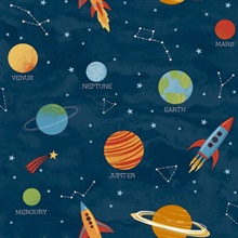 Solar System Blue Outer Space Wallpaper