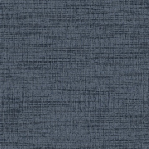 Solitude Navy Blue Linen Textured Wallpaper