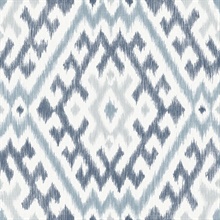 Solola Blue Ikat Wallpaper