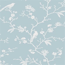 Songbird Chinoiserie Chinoiserie Blue Skies Peel and Stick Wallpaper