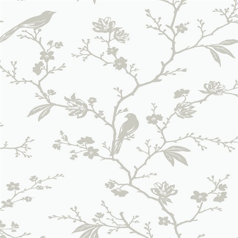 Songbird Chinoiserie Chinoiserie Nickel Peel and Stick Wallpaper
