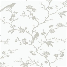Songbird Chinoiserie Chinoiserie Nickel Peel and Stick Wallpaper