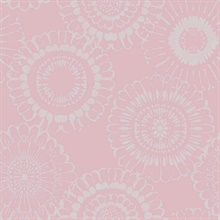 Sonnet Pink Large Tie Dye Floral Wallpaper