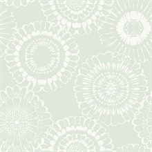 Sonnet Sage Large Tie Dye Floral Wallpaper