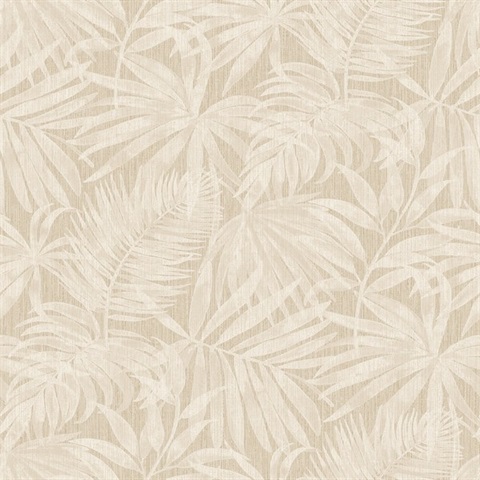 Sonny Beige Fronds Leaf Wallpaper