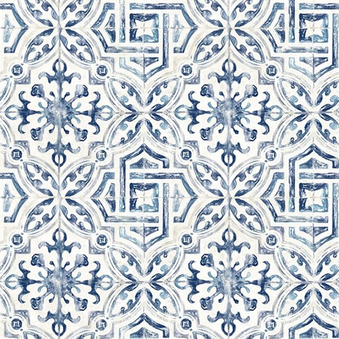 Sonoma Blue Beach Tile Wallpaper