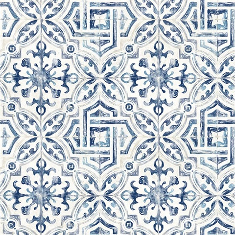 Sonoma Blue Beach Tile Wallpaper