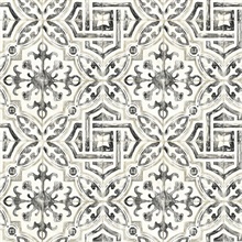 Sonoma Charcoal Spanish Tile Wallpaper