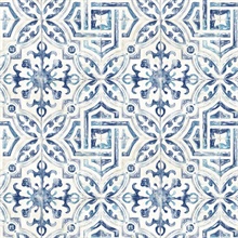 Sonoma Navy Spanish Tile Wallpaper