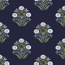 Sophie Navy Floral Medallion Peel & Stick Wallpaper