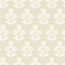 Souci Beige Marigolds Block Floral Wallpaper