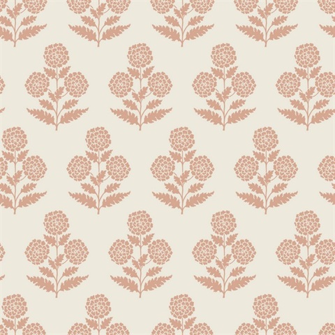 Souci Rose Marigolds Block Floral Wallpaper