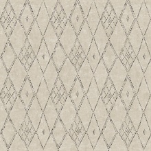 Souk Diamonds Taupe Tribal Wallpaper