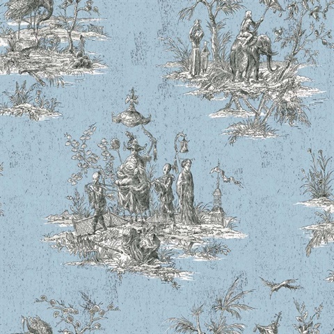 South East Celestial Asian Toile Cork Wallpaper