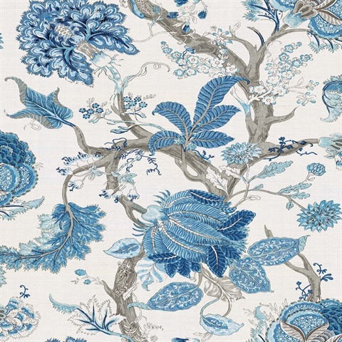 Southampton Aquamarine Natural Grasscloth Wallpaper