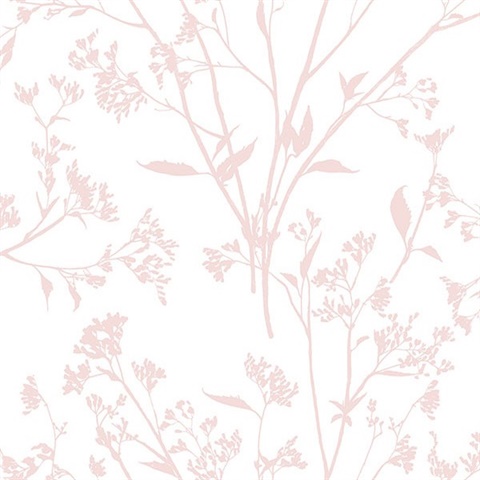 Southport Blush Pink Coastal Branches Wallpaper