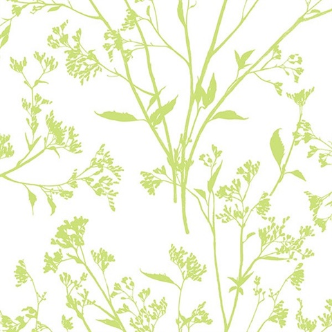 Southport Chartreuse Coastal Branches Wallpaper