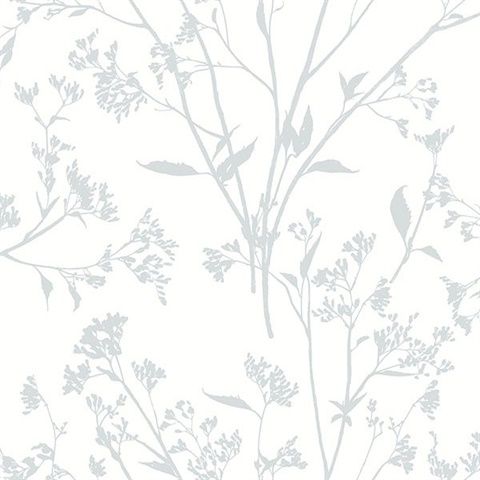 Southport Light Grey Coastal Branches Wallpaper