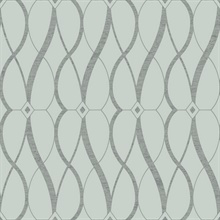 Spa &amp; Silver Art Deco Geometric Hourglass Wallpaper