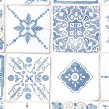 Spanish Tile Aqua Wallpaper