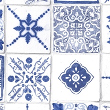 Spanish Tile Blue Wallpaper