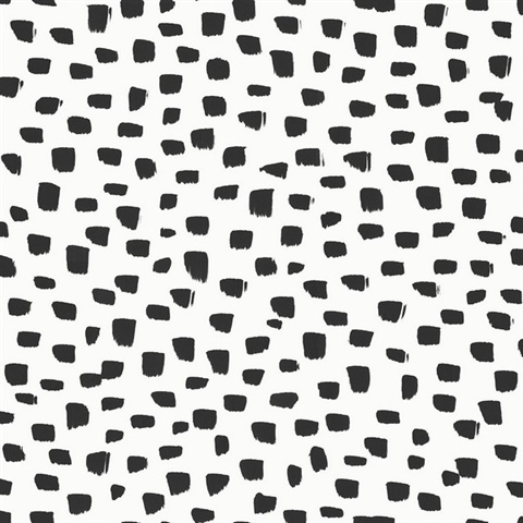 Speckled Dot Polka Dot Black & White Peel and Stick Wallpaper