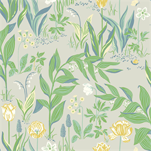 Spring Garden Green Botanical Wallpaper