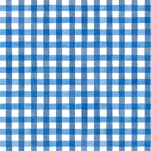 Spring Plaid Plaid Cobalt Peel and Stick Wallpaper