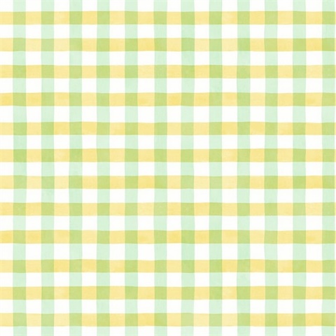 Spring Plaid Plaid Lemon Lime Peel and Stick Wallpaper