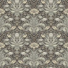 Spring Thicket Blue Tulip Damask Wallpaper