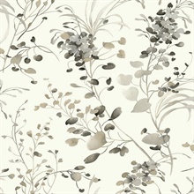 Spring Whispers Charcoal Watercolor Leaf Wallpaper