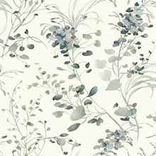 Spring Whispers Jade Watercolor Leaf Wallpaper