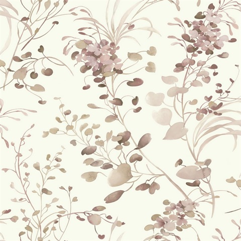 Spring Whispers Soft Blush Watercolor Leaf Wallpaper