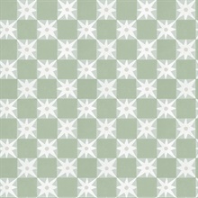 Stardust Green Checkerboard Peel & Stick Wallpaper