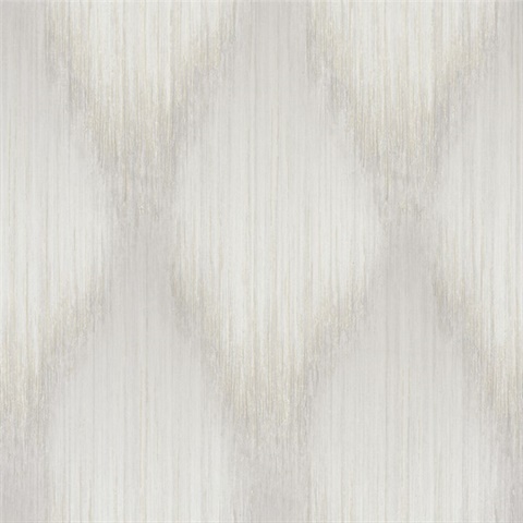 Starfall Dove Metallic Ikat Wallpaper