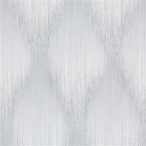 Starfall Grey Metallic Ikat Wallpaper