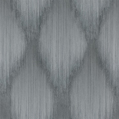 Starfall Pewter Metallic Ikat Wallpaper