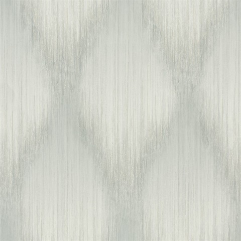 Starfall Sage Metallic Ikat Wallpaper
