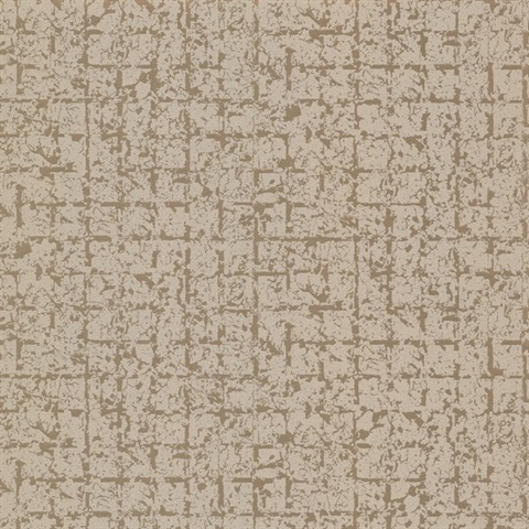 Stargazer Bronze Textured Glitter Squares Wallpaper