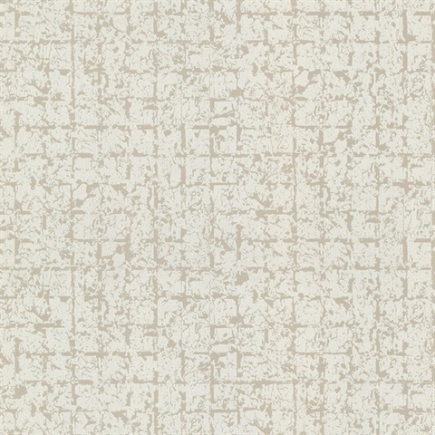 Stargazer Neutral Textured Glitter Squares Wallpaper