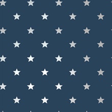 Starry Motif Dark Blue Geometric Wallpaper