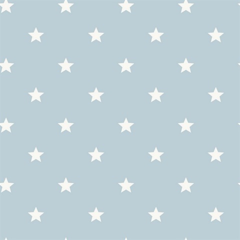 Starry Motif Light Blue Geometric Wallpaper