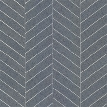 Atelier Herringbone Steel Blue Wallpaper