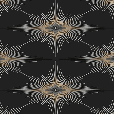 Stellar Geo Geometric Ebony Peel and Stick Wallpaper