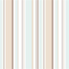 Step Stripe Duck Egg, Brown & Grey Retro Wallpaper