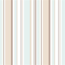 Step Stripe Duck Egg, Brown & Grey Retro Wallpaper