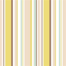 Step Stripe Mint Green, Lime & Brown Retro Wallpaper