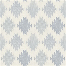 Stitched Heirloom Indigo Southwest Textured Medallion Wallpaper
