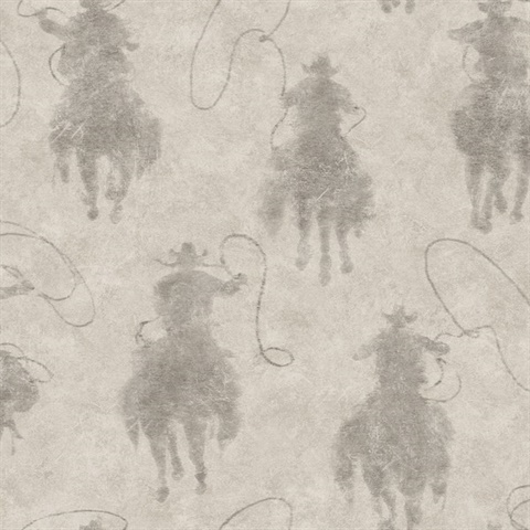 Stockman Silhouette Grey Cowboy Hide Wallpaper