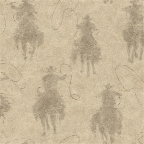 Stockman Silhouette Khaki Cowboy Hide Wallpaper